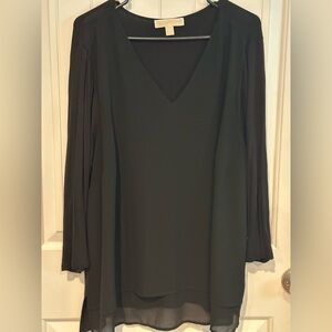 Michael Kors Black V-Neck Blouse